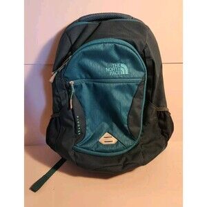 The North Face Pivoter Backpack Dark Green And Teal Hiking Outdoor Bag